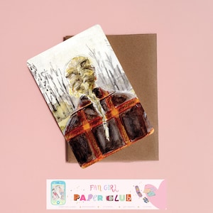 Illustration Taylor Swift album "Evermore" format carte postale à l'aquarelle, illustration musique pop culture, cadeau pour millennials