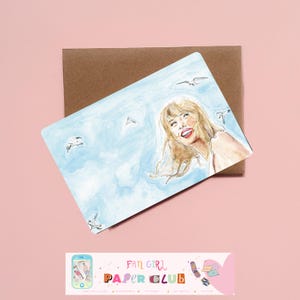 Ilustracja albumu Taylor Swift „1989” w formacie pocztówki akwarelowej, ilustracja muzyki popkulturowej, prezent dla millenialsów swiftie