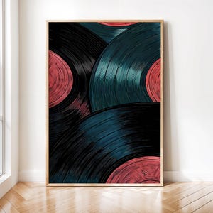 Vintage Record Eclectic Wall Art, Trendy Art, Retro Printable, Eccentric Prints, Music Poster, Vinyl Download, Vinyl Records, Digital File