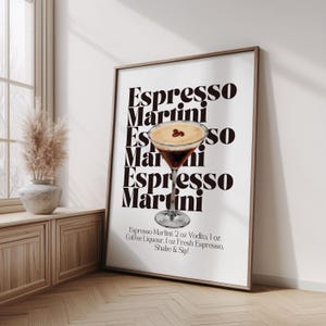 Espresso Martini Poster, Espresso Martini Rezept, Martini Cocktail Druck, Bar Kunst, Espresso Martini Liebhaber Geschenk, digitale Wandkunst