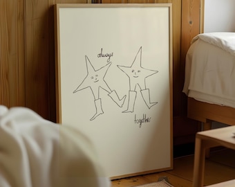 Stars | Digital Print, Wall Art, Digital Download, Hand Drawn, Illustrated Wall Art