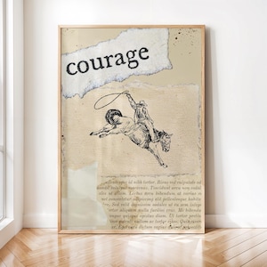 Vintage Striped Rodeo Print Western Bedroom Print Cowboy Wall Art Rustic Mid Century Modern Decor Retro Horse Print Digital Download