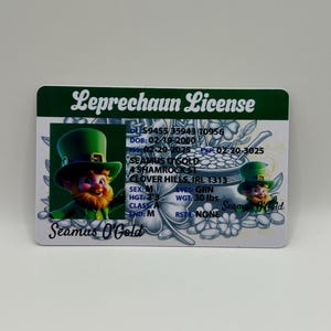 Permis de conduire Leprechaun personnalisé