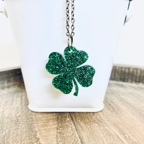 Shamrock Necklace, Clover Necklace, St Patrick’s Day Necklace