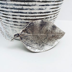Silver Leaf Necklace, Fall Jewelry, Autumn Necklace