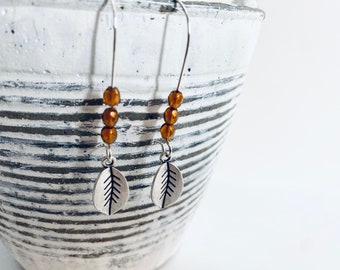 Leaf Earrings, Dangle Earrings, Lightweight Earrings,
