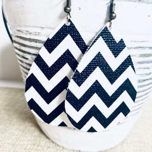 Chevron Print Teardrop Earrings