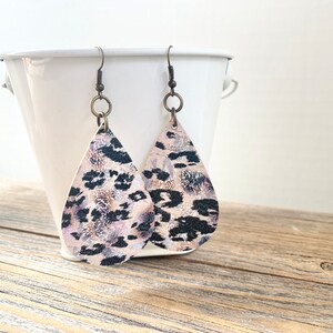 Cheetah Print Teardrop Earrings