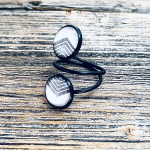 Chevron Spiral Ring, Cocktail Ring