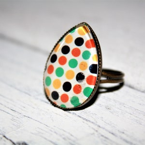 Geometric Teardrop Adjustable Ring, Cocktail Ring, Accessory, Cocktail Ring, Gift for Her,