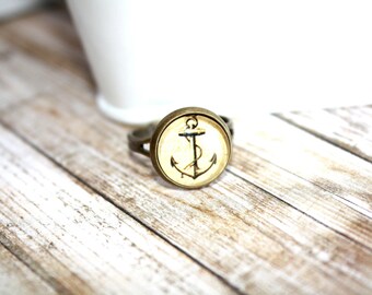 Nautical Ring, Anchor Ring, Adjustable  Ring, Boho Ring, Summer Jewelry, Summer Accessories, Gift