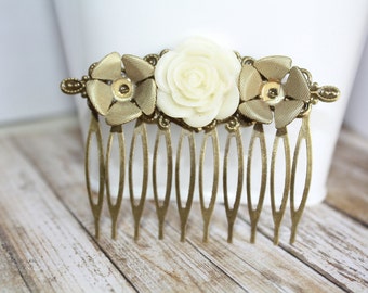 Flower Hair Comb, Bridal Accessories, Hair Accessories, Bridesmaid Gift, Collage Hair Comb, Wedding Accessory