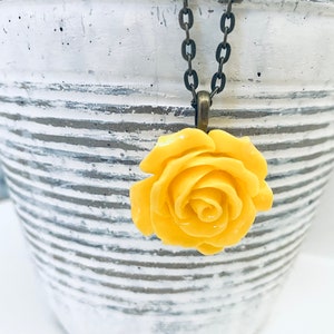 Flower Necklace, Romantic Jewelry, Rose Necklace