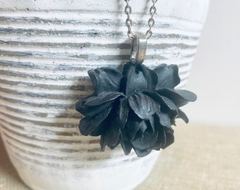 Black Rose Necklace, Rose Necklace