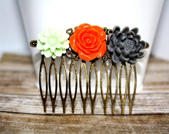 Flower Hair Comb, Bridal Accessories, Hair Accessories, Bridesmaids, Bridemaid Gift, Wedding Jewelry