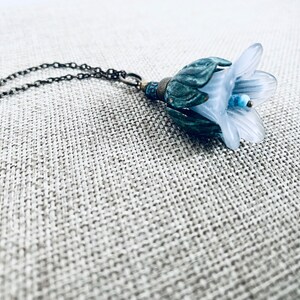 Leafy Patina Flower Necklace,  Patina Vintage Necklace