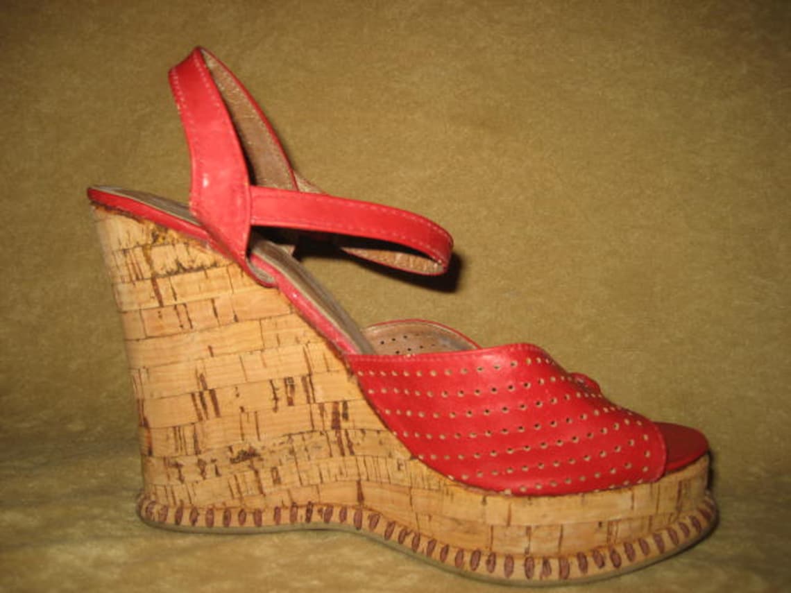 Vintage 70s Platform Cork Shoes for Decor Pinup Pictures Etsy