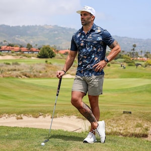 Mens Golf Shirt Performance Polo Lightweight Athletic Golf Shirt Hawaiian Shirt Golf Gift for Dad Golf Lover Fathers Day Gift for Him