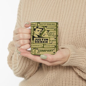 Justin Bieber Songs Collage Mug - Belieber Fan Gift
