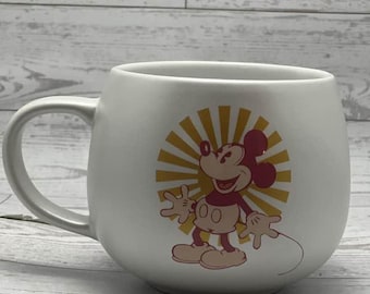 Disney Minnie And Mickey Mouse  Stoneware Mug 21oz – Retro Sunburst Minnie Coffee Cup – Made in Thailand – Mid 2000s