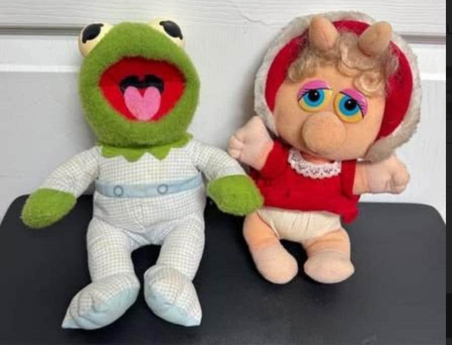 Vintage 1980s Muppet Babies Plush Set – Baby Kermit the Frog