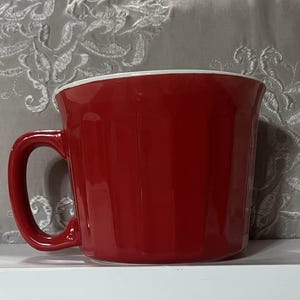 Vintage Royal Norfolk Large Red and White Stoneware Soup Mug: