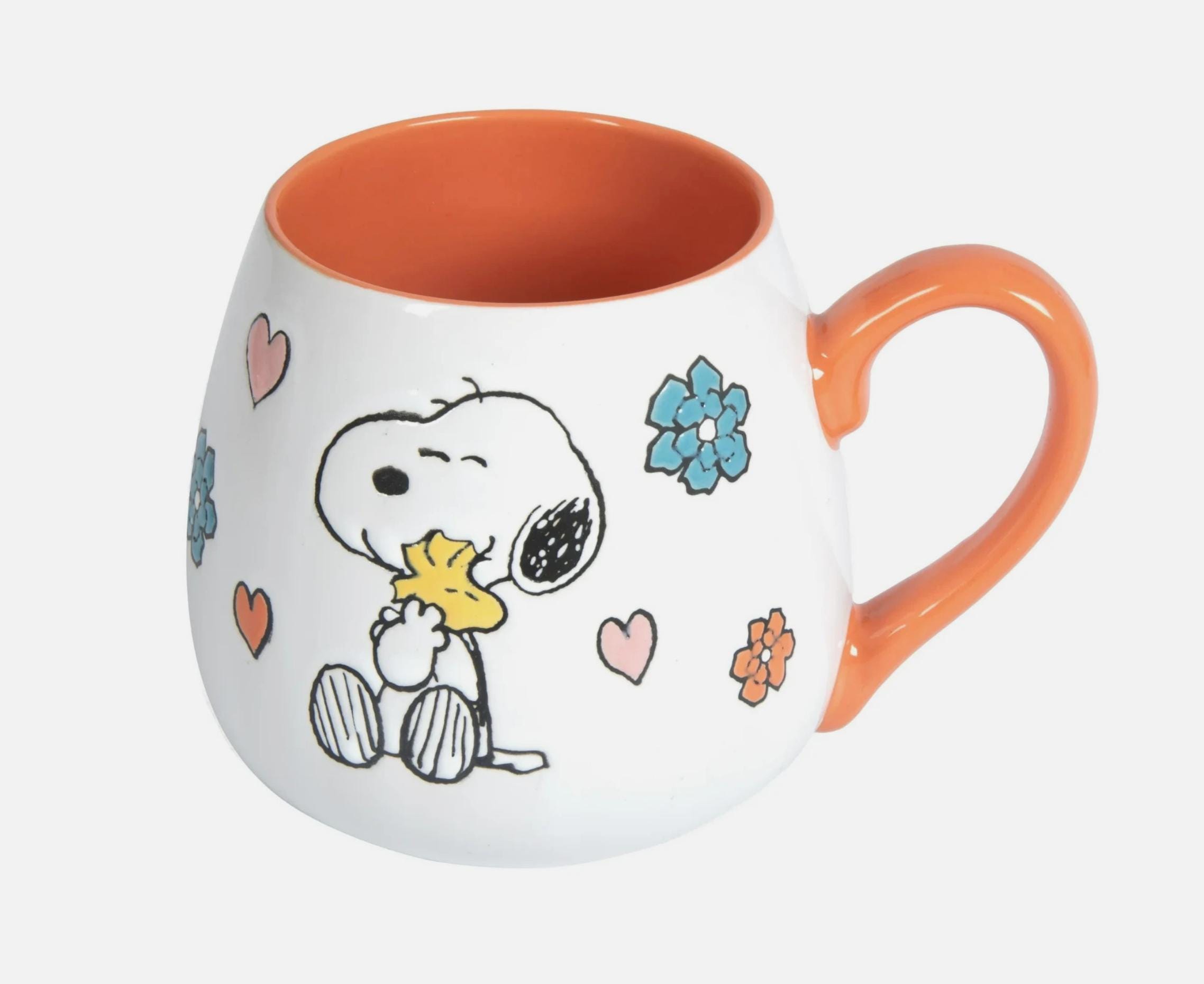 Snoopy & Woodstock 20oz Orange Ceramic Mug – Peanut Shaped
