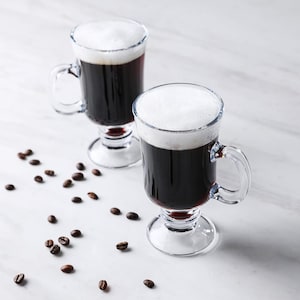 Rare Irish Coffee Mugs: Durable Glassware, 8 oz - Set of 2