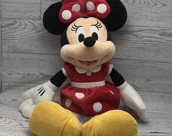 Peluche de Minnie Mouse de Disney / Peluche de Minnie con lunares rojos /