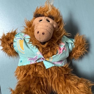 Vintage 1988 ALF pluche handpop Hawaiiaans shirt Alien Productions 12-inch tv-personage