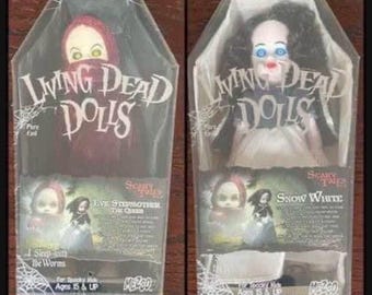 Mezco Living Dead Dolls Scary Tales Snow White & Evil Stepmother Queen Coffin Box Set Horror Gothic Collectible Dolls