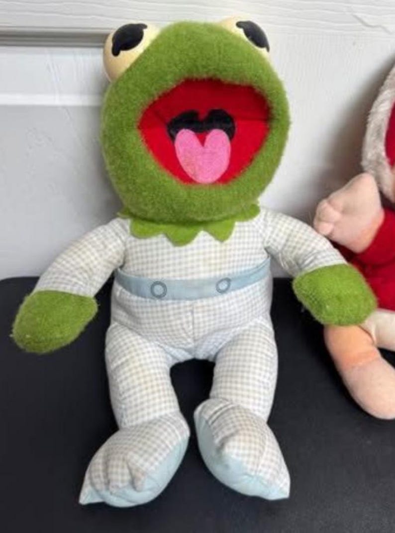 Vintage 1980s Muppet Babies Plush Set – Baby Kermit the Frog & Baby ...
