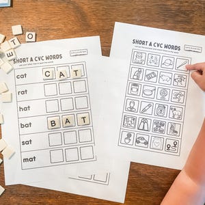 Short Vowel CVC Printable - Early Literacy Worksheets