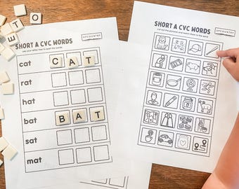 Short Vowel CVC Printable - Early Literacy Worksheets