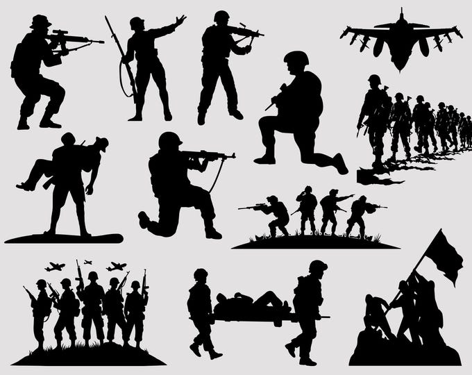 Soldier Rotc Svg Soldier Svg Bundle, Soldier Svg, Army Silhouette, Military Svg, Helmet ...