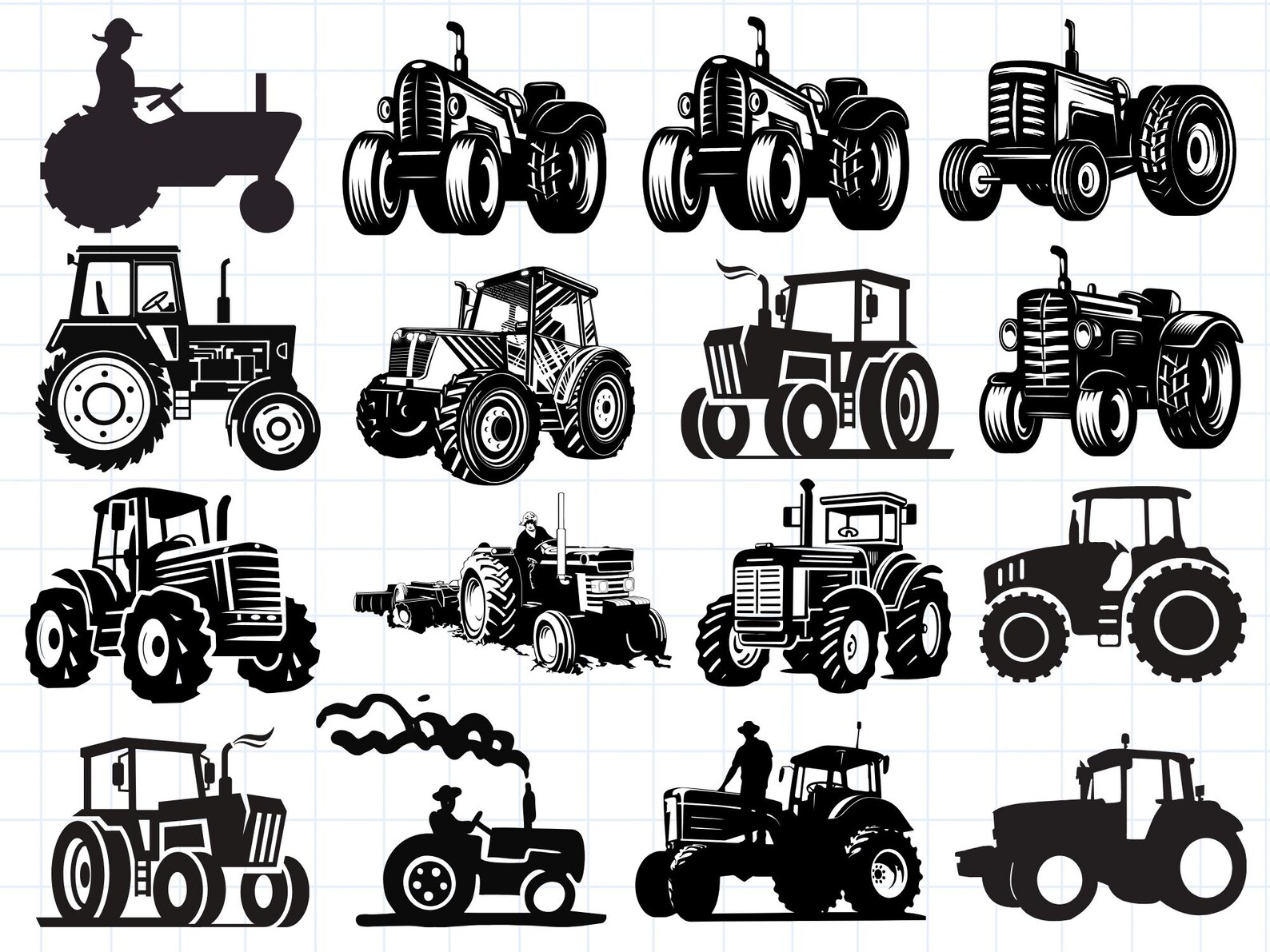 Tractor SVG Bundle, Tractor PNG Bundle, Tractor Clipart, Tractor SVG ...