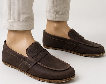 Womens Grounding Shoe  |    Barefoot Shoes |  Copper Rivet | Minimalistic Shoes Women  | Dark Brown