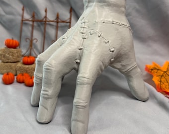 Lifesize “Thing” Hand | Addams Family Inspired | 3D Printed Gothic Decor | Matte Death White Finish