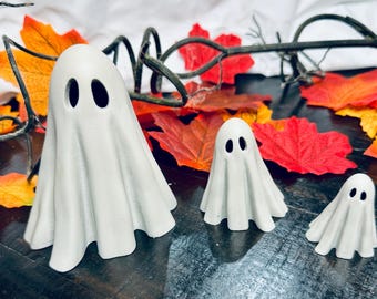 Ghost Figures Set (Set of 3): Halloween Spooky Decor, 3D Printed