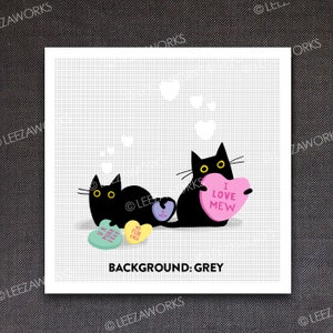 UPDATE: I Love MEW Black Cat Art Print, Tabby, Tuxedo, Brown, Orange Cat-themed Home Decor Valentine's Day Gift, Love Hearts Cat Lover Art image 6
