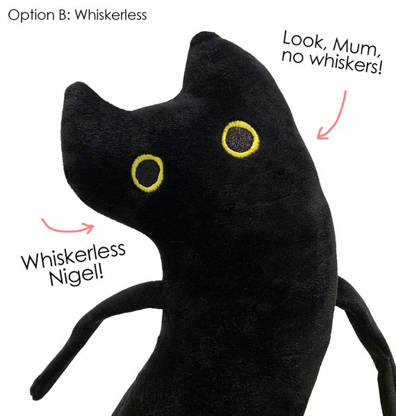 Nigel the Black Cat Plushie Toy Black Cat Stuffed Animal 