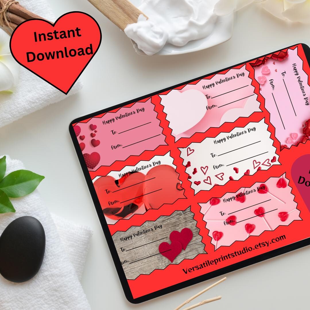 Happy Valentine's Day- to and From Tags - Etsy