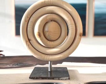 Pine Vortex Organic Round Wooden Decor Natural Minimalist Centerpiece Sculpture