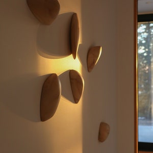 Round Shape Wood Wall Sculptures (5) 3D wall art, dimensional wall art, unique wall hanging.