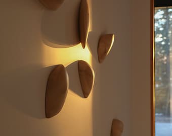 Round Shape Wood Wall Sculptures (5) 3D wall art, dimensional wall art, unique wall hanging.