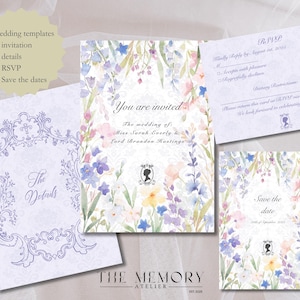 Bridgerton Wedding Invitation Suite | Regency-Inspired Printable Wedding Bundle | Invitation, RSVP, Details & Save the Date | Digital