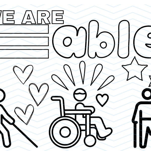 Disability Coloring Sheets - Etsy