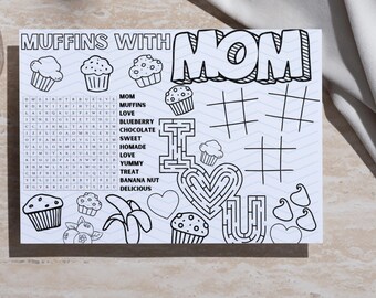 Muffins mit Mama Aktivität Malvorlage