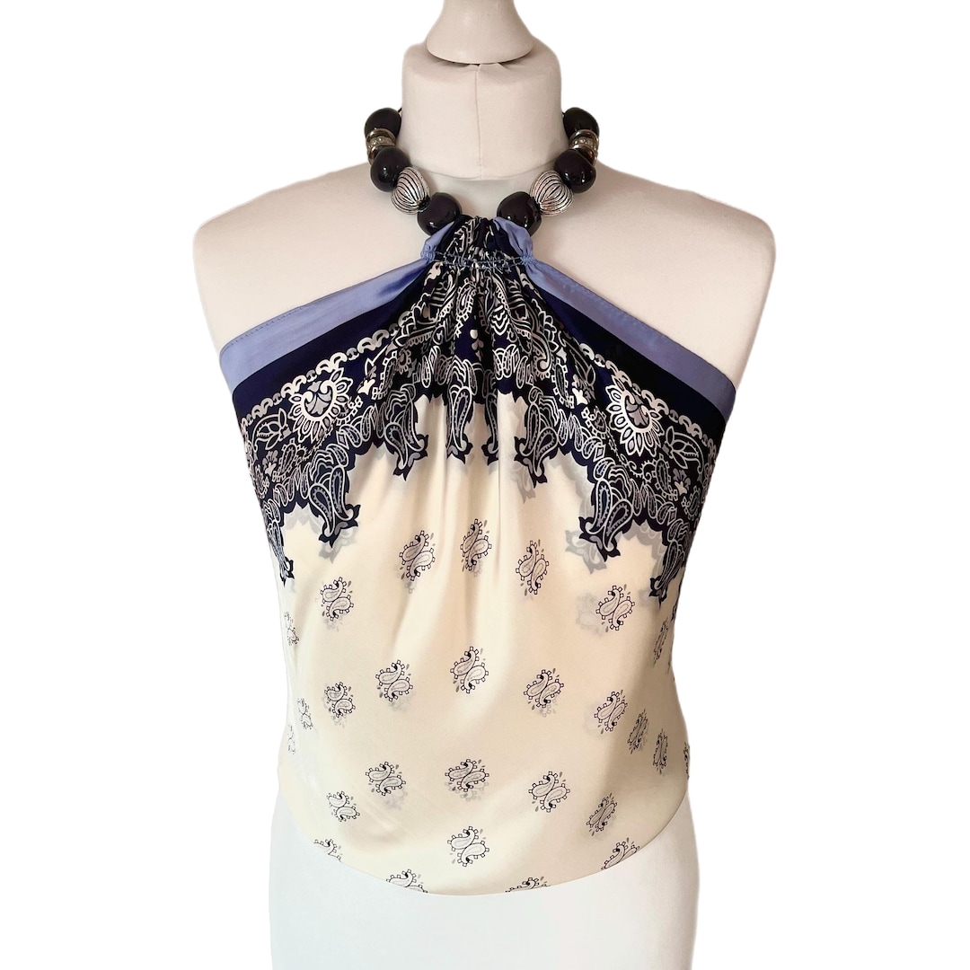 carmen 'v' neck scarf top 3611