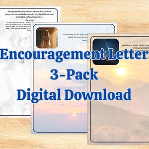 Paquete de 3 cartas de aliento para papelería, descarga digital